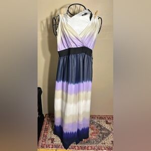 size small womens long maxi purple white black dress pretty formal